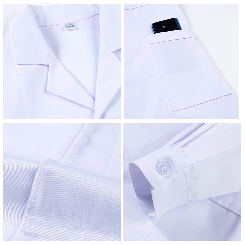Blouse médicale unisexe à manches longues