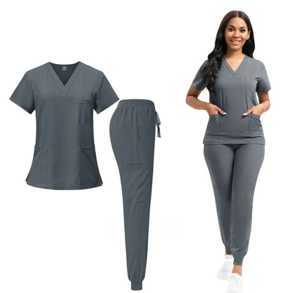 Uniforme femme avec col en V fin + jogging