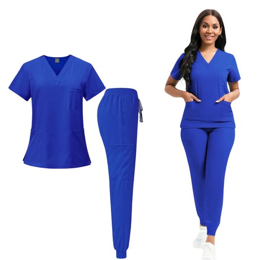 Uniforme femme avec col en V fin + jogging