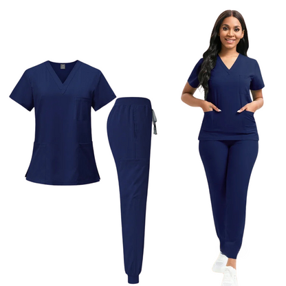 Uniforme femme avec col en V fin + jogging