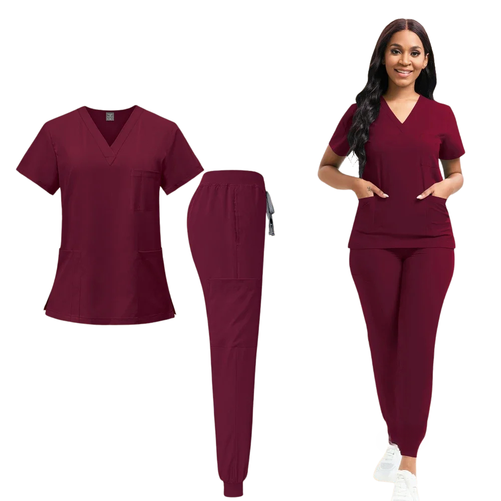 Uniforme femme avec col en V fin + jogging