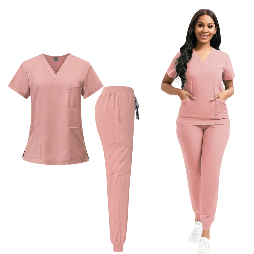 Uniforme femme avec col en V fin + jogging