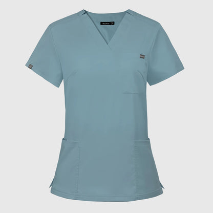 Haut de gommage à col en V pour femme