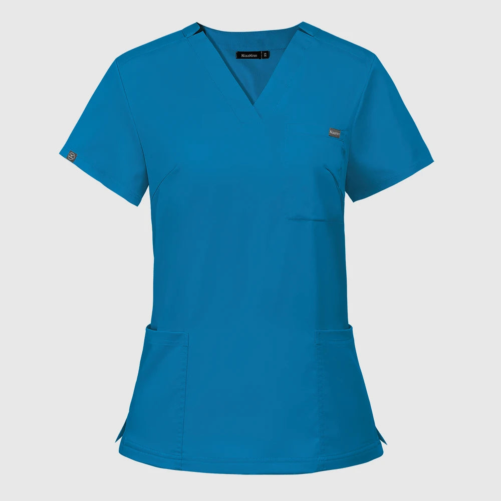 Haut de gommage à col en V pour femme