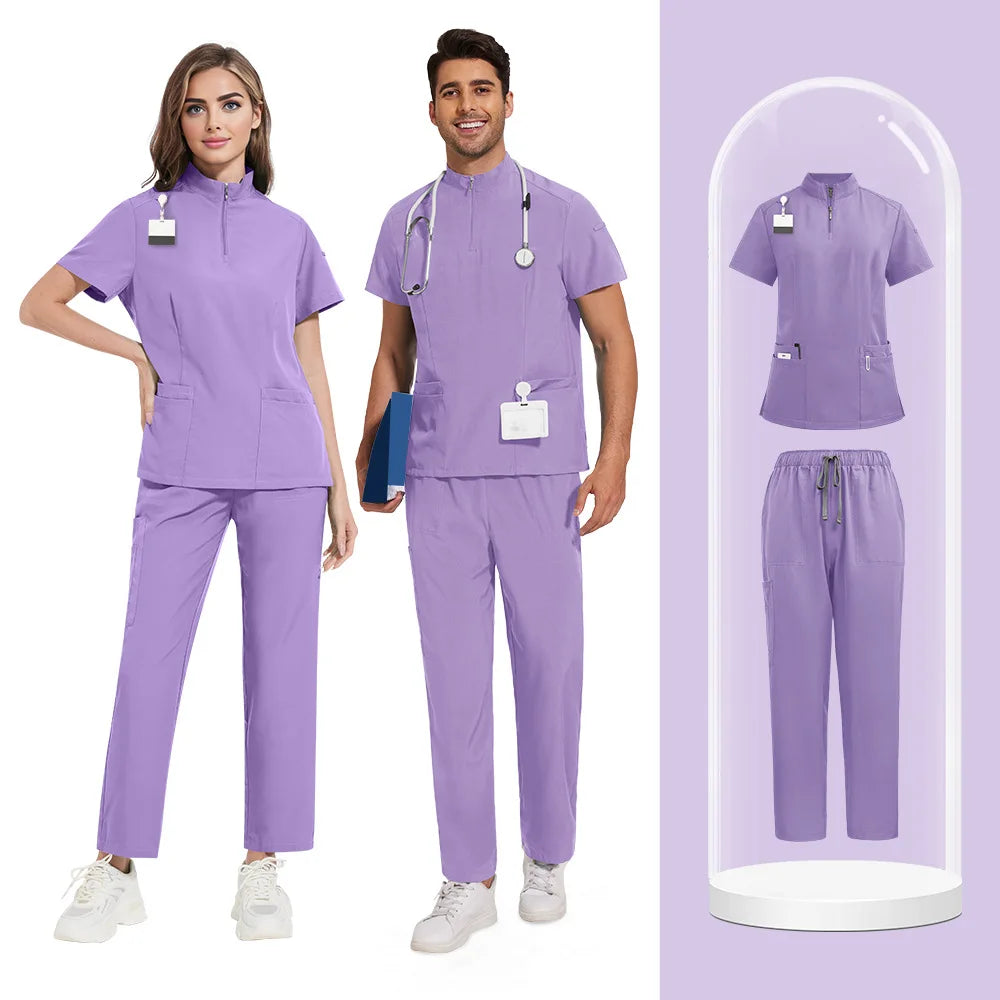 Uniforme unisexe avec haut à col rond