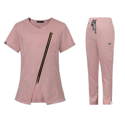 Uniforme médicale avec fermeture éclaire inclinée