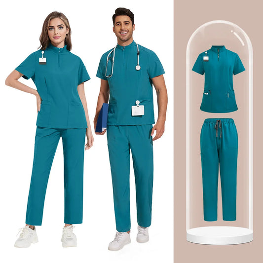 Uniforme unisexe avec haut à col rond