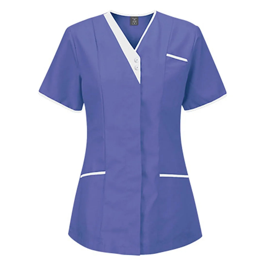 Haut avec col en V blanc pour femme