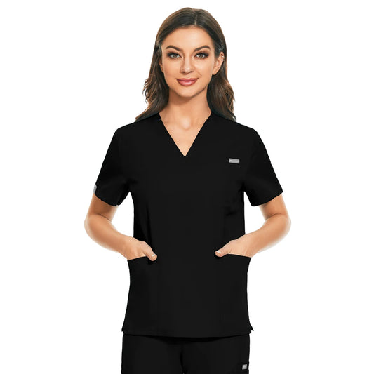 Haut de gommage à col en V pour femme
