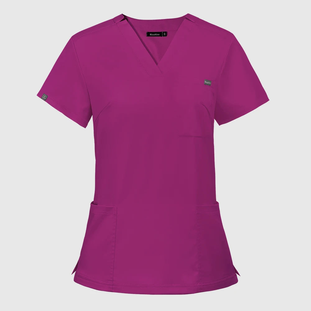Haut de gommage à col en V pour femme