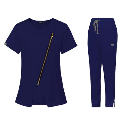 Uniforme médicale avec fermeture éclaire inclinée