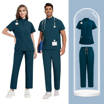 Uniforme unisexe avec haut à col rond